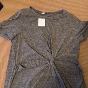 Grey Honey Punch Dress with Knotted Middle